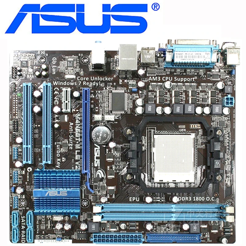 

Socket AM3 Asus M4N68T-M LE V2 Motherboard 630A DDR3 16G Desktop Mainboard For Phenom II Athlon II Sempron uATX Systemboard Used