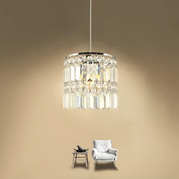 

110V-240V Luxury K9 Crystal Round Pendant Light Bar Liguting Bright Dining Room Lamp Ceiling Fixture Living Room Aisle Droplight