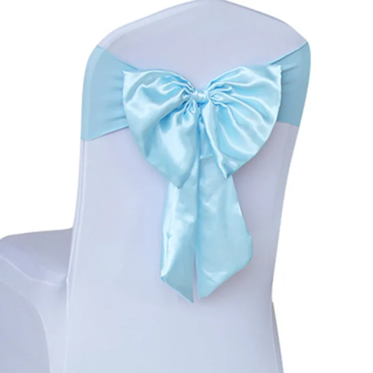 Light Blue 50 шт Необычные Бесплатные Галстуки атласная лента на стул галстук свадебный спандекс стул бант лента лайкра стрейч на стул пояс для банкета отеля украшения - Цвет: Light Blue