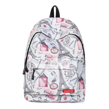 

Backpack Women Eiffel Tower Printing Backpack Casual School Bags for Teenage Girls Travel Backpack Female Mochila Canvas Korean