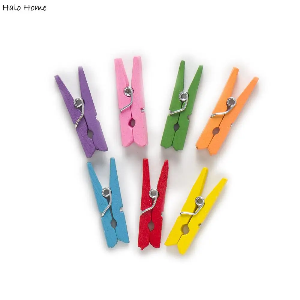 

30pcs Mixed Mini Wooden Clips Christmas wedding party Note Memo Paper Card Photo Cloth Decor Craft Clips Pegs Stationery 25-35mm