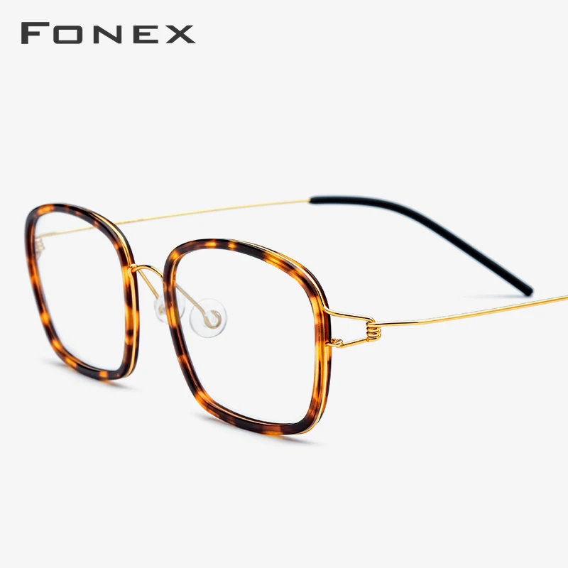 

Titanium Alloy Optical Eyeglasses Frame Men Acetate Myopia Ultralight Prescription Korea Glasses Women Screwless Eyewear 98617