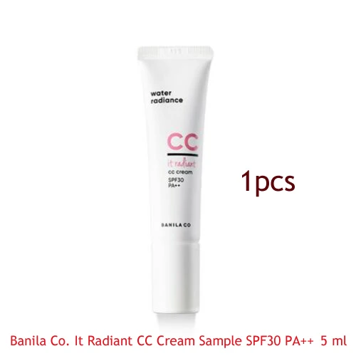 Banila Co It Сияющий CC крем образец 5 мл SPF30 PA++ отбеливающий BB крем консилер увлажняющий тональный крем макияж корейская косметика - Цвет: Sample 1pcs