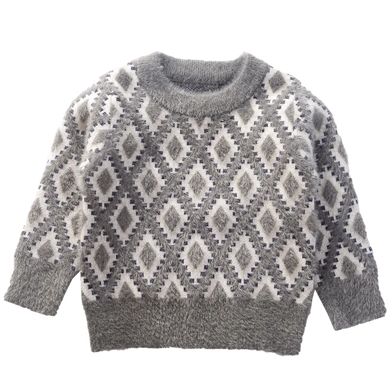 velvet toddler boys sweaters thermal winter baby kids pullover warm knitted wear children's clothing