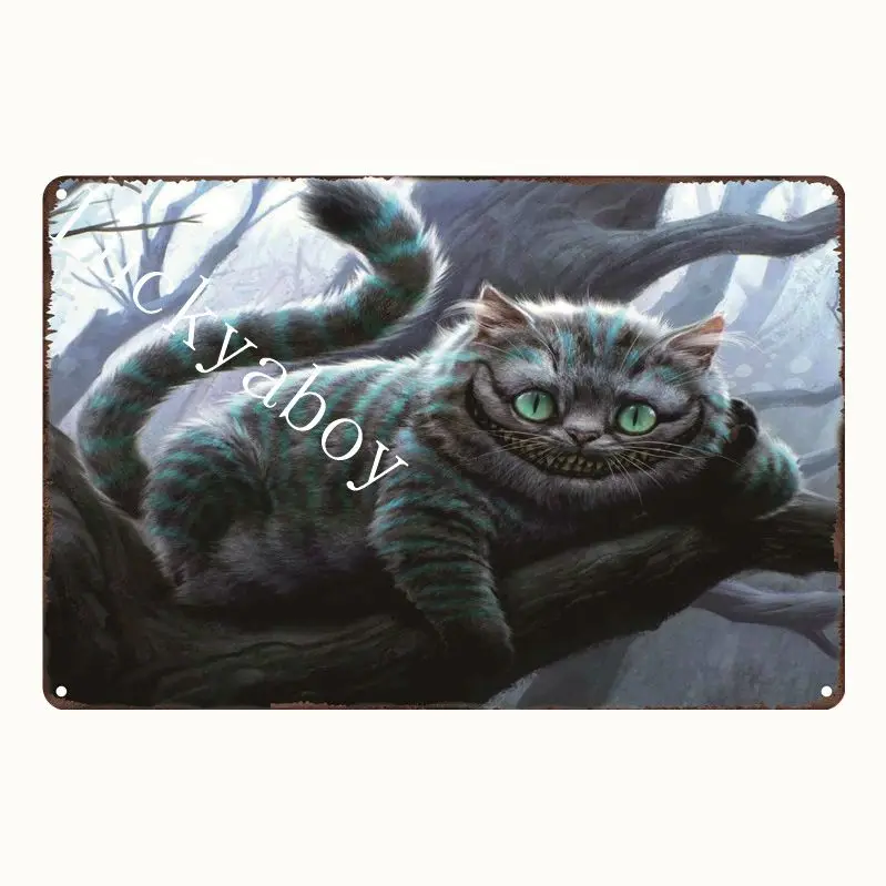 [Luckyaboy] Cat Dog Rules Warning Notice vintage Tin Signs Wall Metal Painting Antique Gift home bar Pub Decor AL017 - Цвет: UV1004