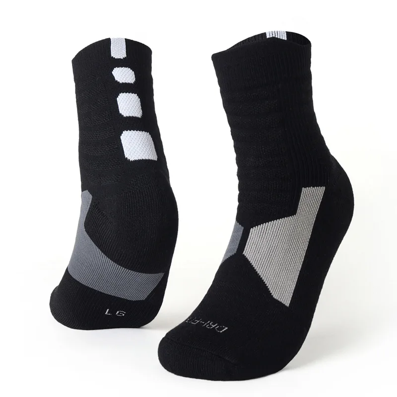 Performance Sport Crew Socks Men Outdoor Elite Fitness Basketball Running Sock Breathable Thick Cushion Compression Quarter Sock