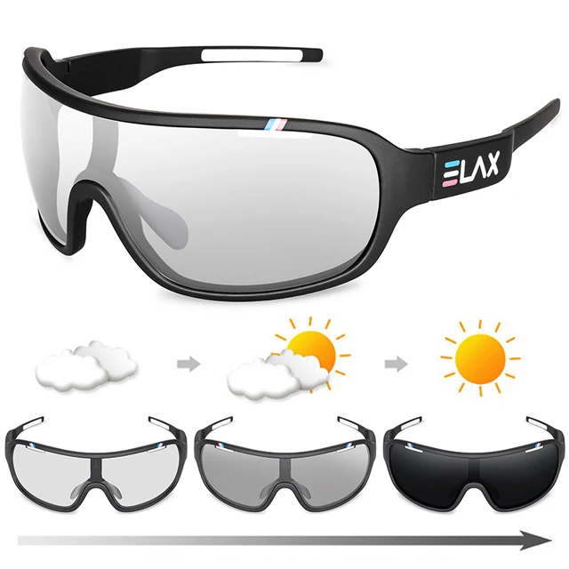 ELAX marque polarisé photochromique UV400 lunettes de cyclisme sur route en plein air sport cyclisme lunettes de soleil hommes femmes vélo vélo lunettes 1