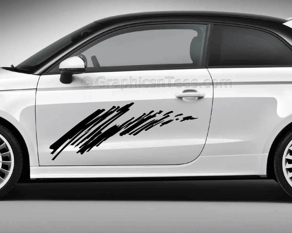 

2pcs Car Body Stickers Custom Side Stripes Vinyl Graphic Decals
