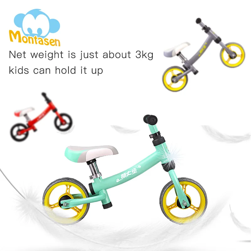 Montasen Children Push Bike for 1.5- 3 Year Old Kids High Carbon Frame Balance Cycle for Boy Girls to Walk Mini Push Bicycle