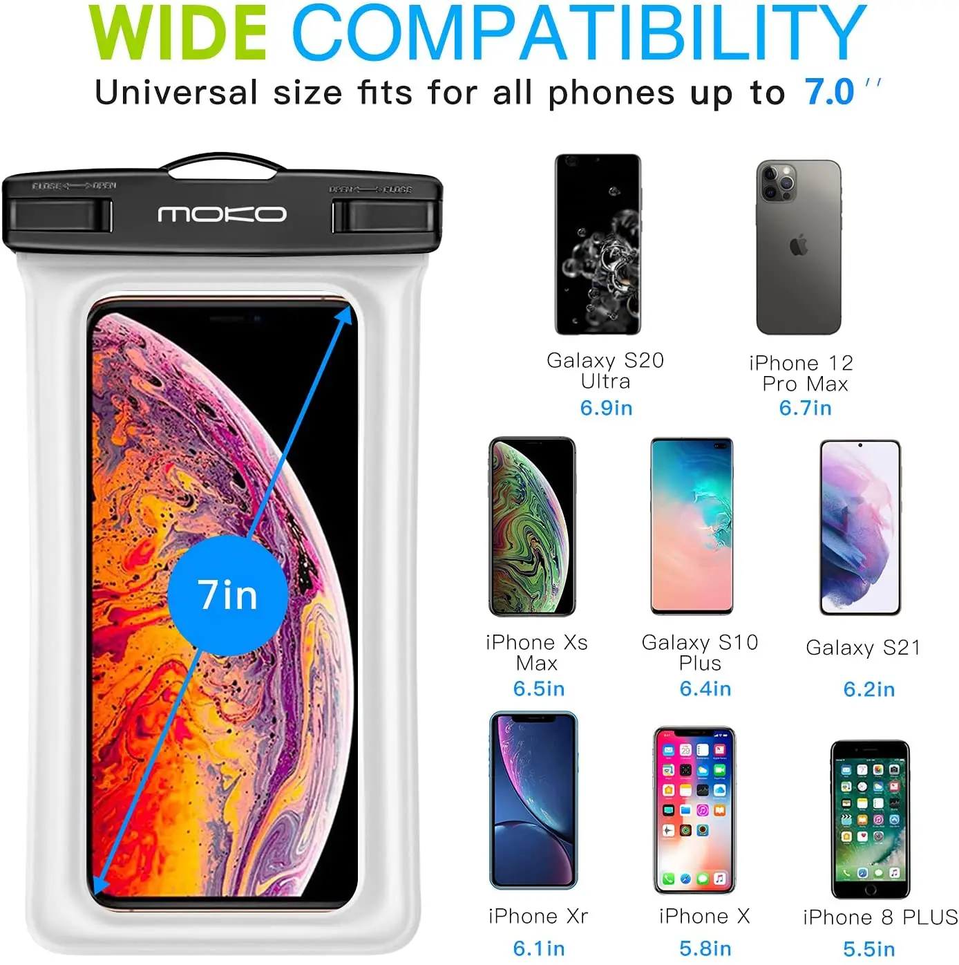 Floatable Waterproof Phone Case Dry Bag Cover Mobile Phone Pouch For River Trekking Swimming Beach Diving Drifting