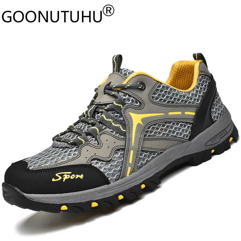 

Fashion men' shoes casual breathable mesh summer sneakers male comofrtable lace up shoe man gray brown travelling shoes for men