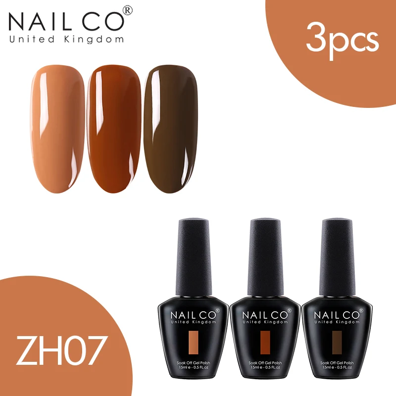 ZH07 NAILCO 15 мл цветной набор 3 шт./комплект Гель-лак для ногтей Полупостоянный Светодиодный УФ-гель для ногтей Краска Лак для ногтей Гибридный Гель-лак - Цвет: ZH07