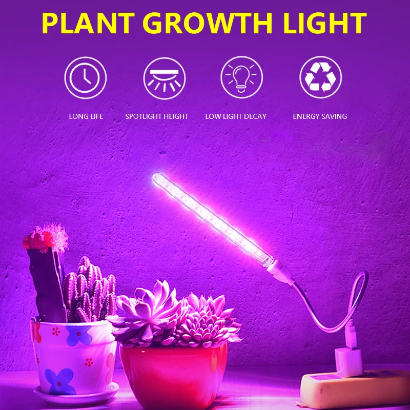 

Usb led Plant Growing Light Full Spectrum 10 w dc 5V Used in Greenhouse Vegetables Seed Plant Lighting IR U V growing Plant Lamp