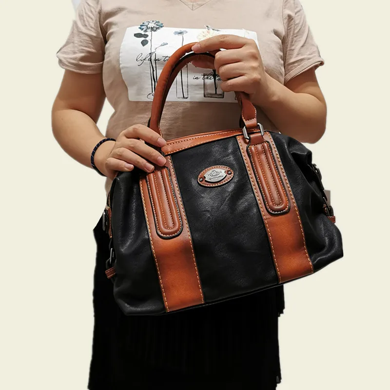 Новая модная женская сумка из натуральной кожи, Большая вместительная сумка через плечо, роскошные дизайнерские сумки через плечо, женские сумки