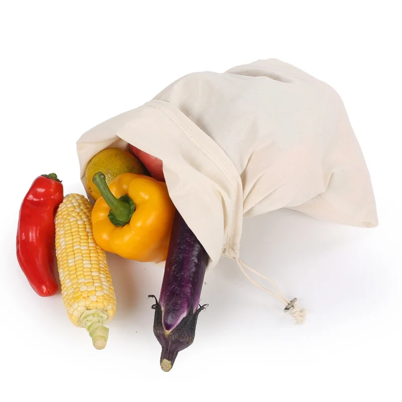 

Eco friendly Drawstring Shopping Bag Reusable Bag organizer Cotton Cloth Bag handbag Portable Travel Shopper Tote Storage Bags