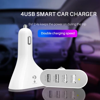 

WIN HOW Car 4-port USB charger 2.4A high current car mobile phone chargerApplicable to Apple phone Android phone fast charging