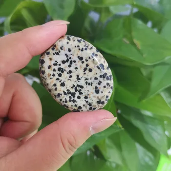 

Natural Leopard Skin Jasper Oval Massage Crystal Relieve Stress Back Pain Health Care Healing Decor Massaging Stone .