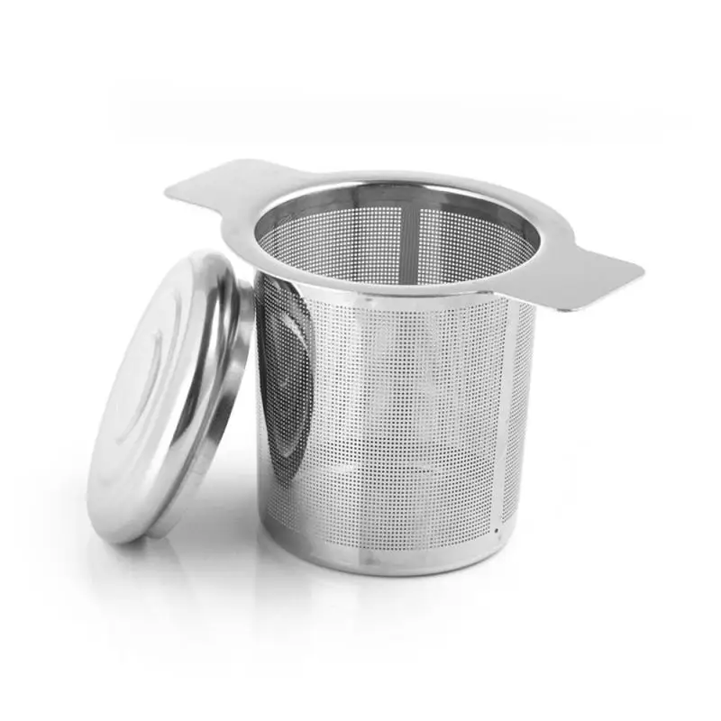 Food Grade Stainless Steel Tea Infuser Teapot Tea Leaf Strainer Filter & Lid 