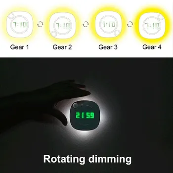 

LED Night Light Human Body Infrared Sensor Light Night Lamp Battery Powered Time Clock Adjustable Lighting for Toilet Wardrobe