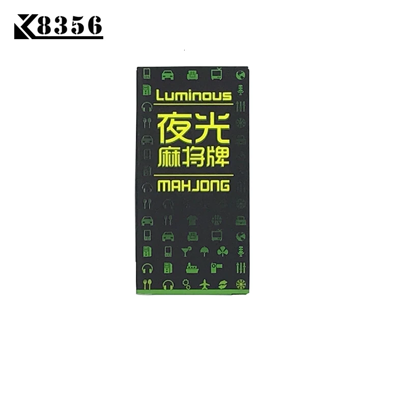 K8356 Новые популярные светящиеся покерные карты маджонг фосфоресцирующая гладкая бумага маджонг игральные карты; настольные игры 95 мм* 45 мм