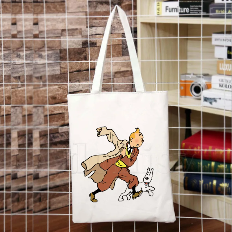 Tintin Женская Складная Холщовая Сумка через плечо тоут эко сумка для покупок