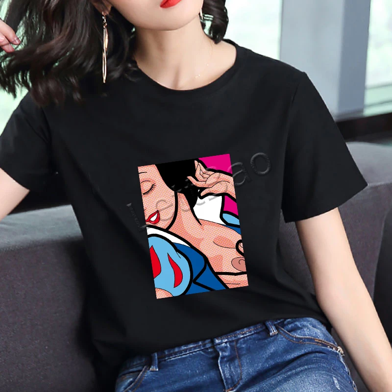 Ulzzang Женские рубашки Сексуальная белоснежная графическая черная забавная Топы