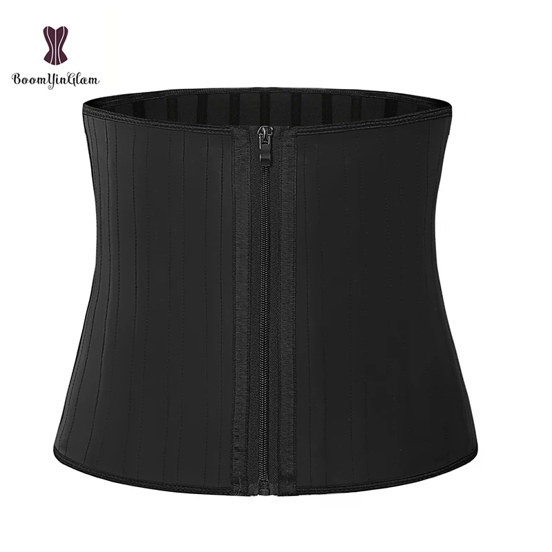 Front Zipper & Hooks Glossy Latex Sport Girdles Slimming Corset Women Body Shapewear Plus Size