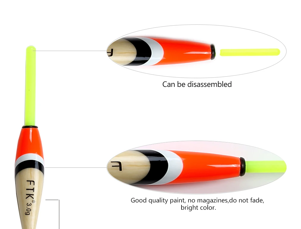 FTK 5 шт./лот Баргузинский ель 3g6g смешанный ВЕС поплавок длина 16 см-23 см поплавок для ловли карпа