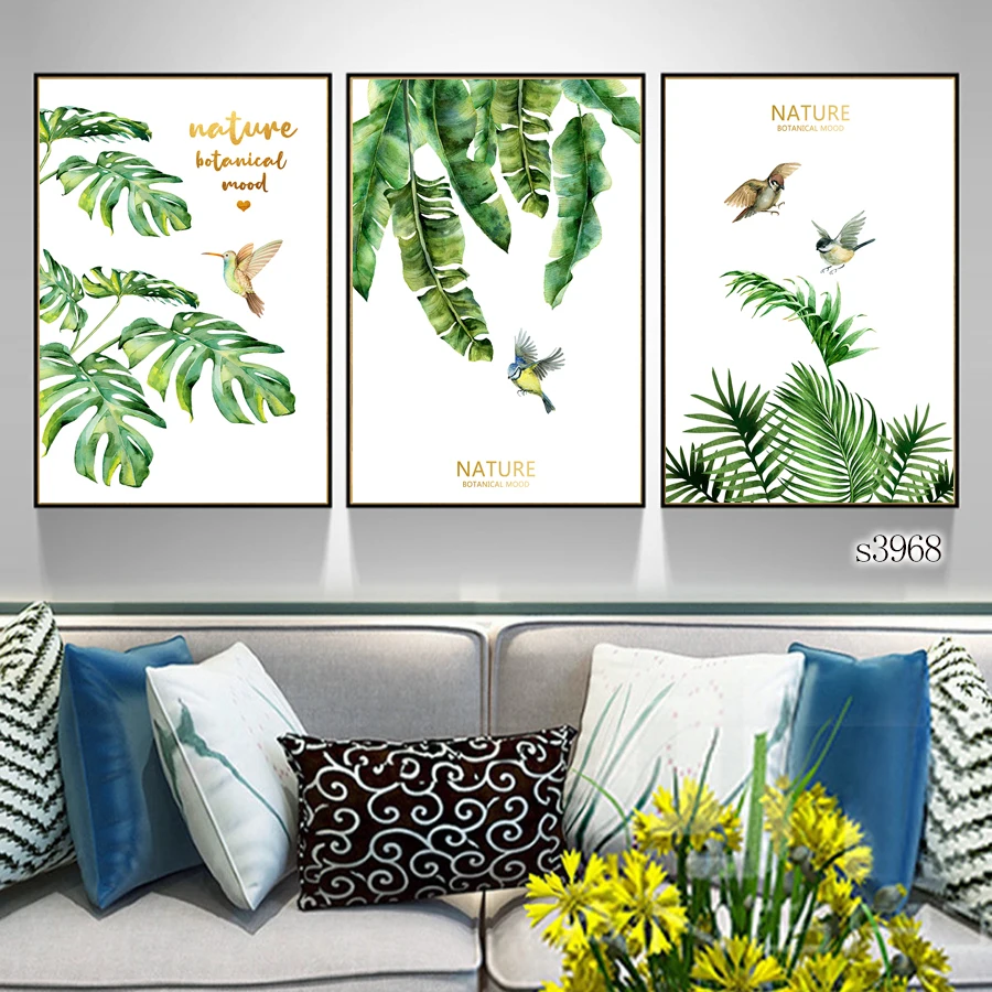 

Green Plant, Bird, Magpie, Leaves, Living Room, Home Decoration, Oil Painting, Wall, Art, Printing, Poster Decorative Painting,