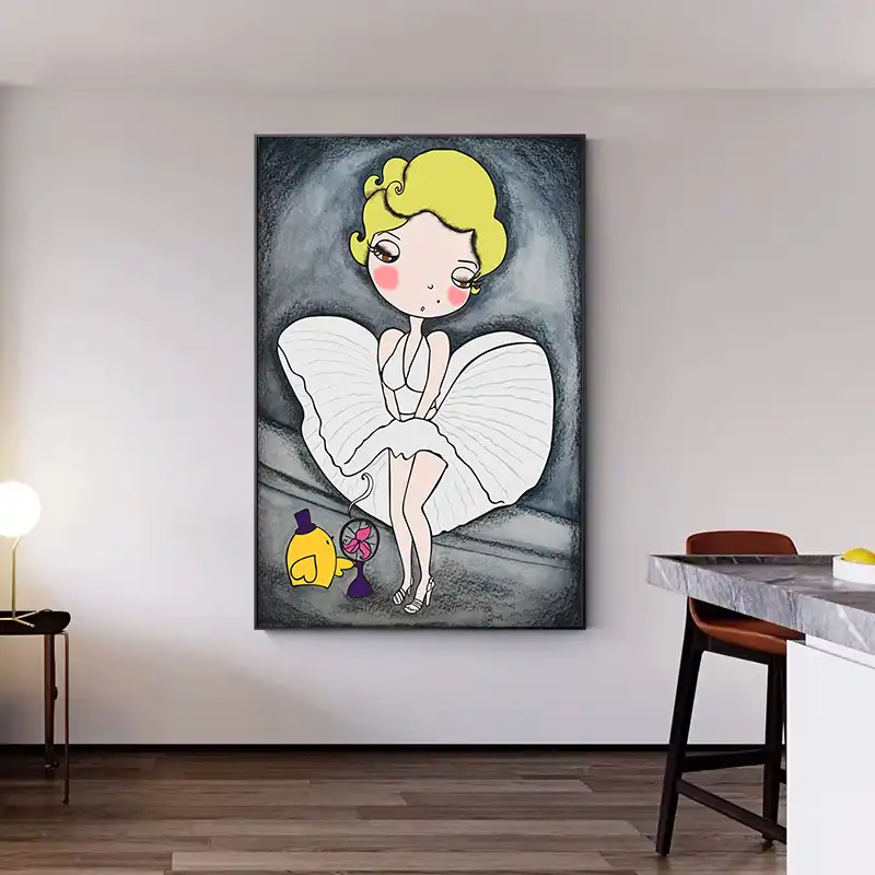 Dibujos Animados Marilyn Monroe Lienzo Pintura Sexy Mujer Arte De
