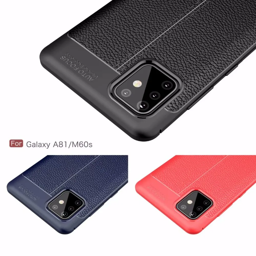 20 шт./лот личи стрии ТПУ Корпус мягкий чехол для samsung Galaxy A51 A71 A81 защитный чехол