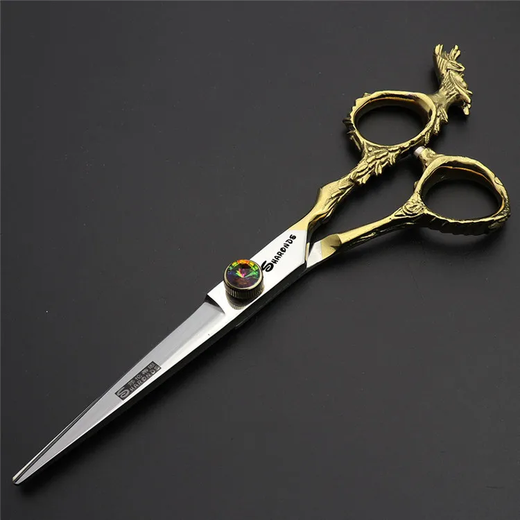

Hair Salon Hair Cut Scissors Suit 6-Inch Golden Straight Snips Thinning Scissors Hair Stylist Dragon Shear Hairdressing Scissors