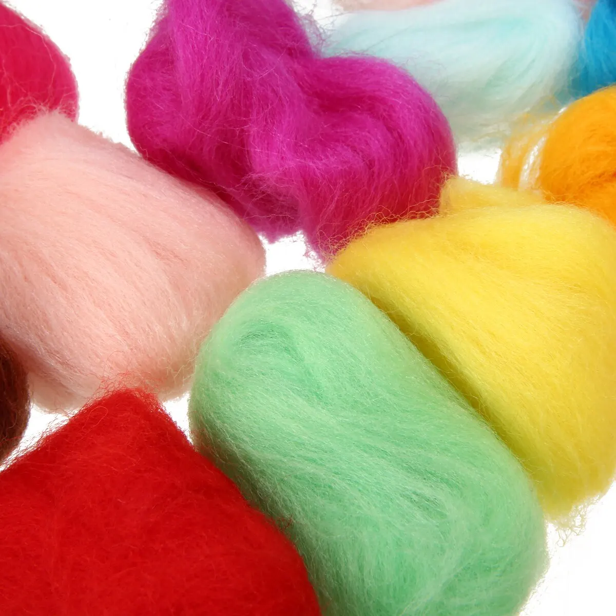 New 36 Colors 3g Felting Wool Fiber Wool Felt Starter DIY Kit For Needle Felting Material For DIY Handmade Crafts