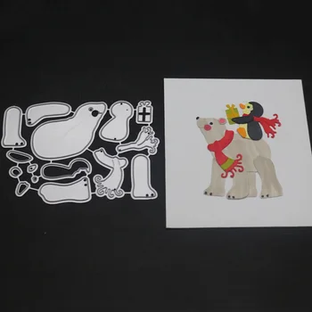 

Polar Bear Penguin Frame Metal Cutting Dies Stencil Gift Decoration Troqueladora DIY Scrapbooking Stamps And Dies 2019 New Craft