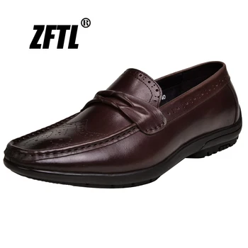 

ZFTL NEW men's loafers man Genuine Leather Spring and Autumn business shoes handmade men's casual driving shoes male boat shoes