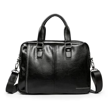 

Fashion Brand Design Men Leather Handbag Casual Shoulder Messenger Bags 14" Laptop Bag Business Men Briefcase