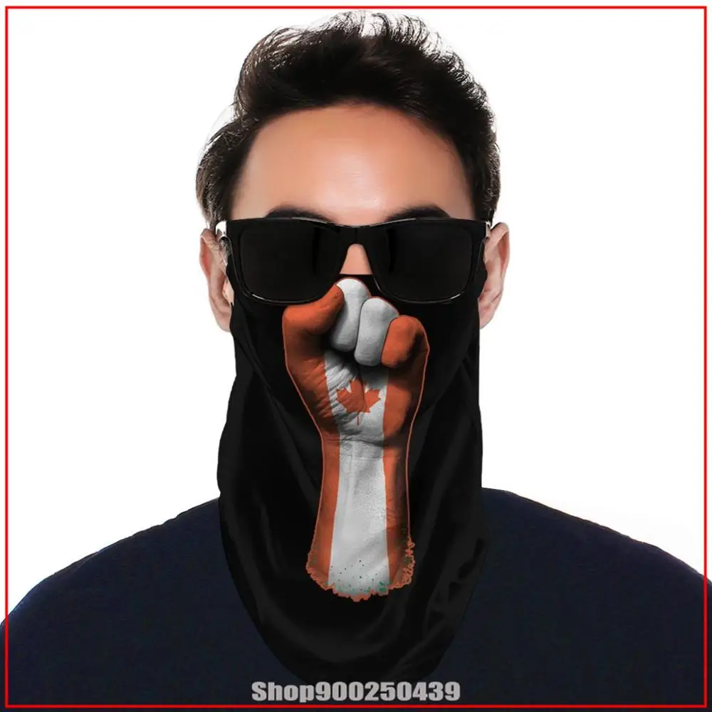 Flag Of Canada On A Raised Clenched Fist bandanas scarf DIY 3D Seamless Scarves face mask Windproof adult washable Kerchief |