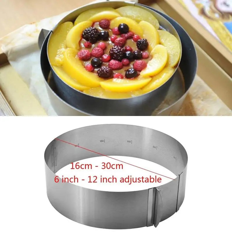 

Production Round Candy Mold Adjustable Family Dessert Durable Stainless Steel Kitchen Cake Sturdy Chef DIY Cake Mould