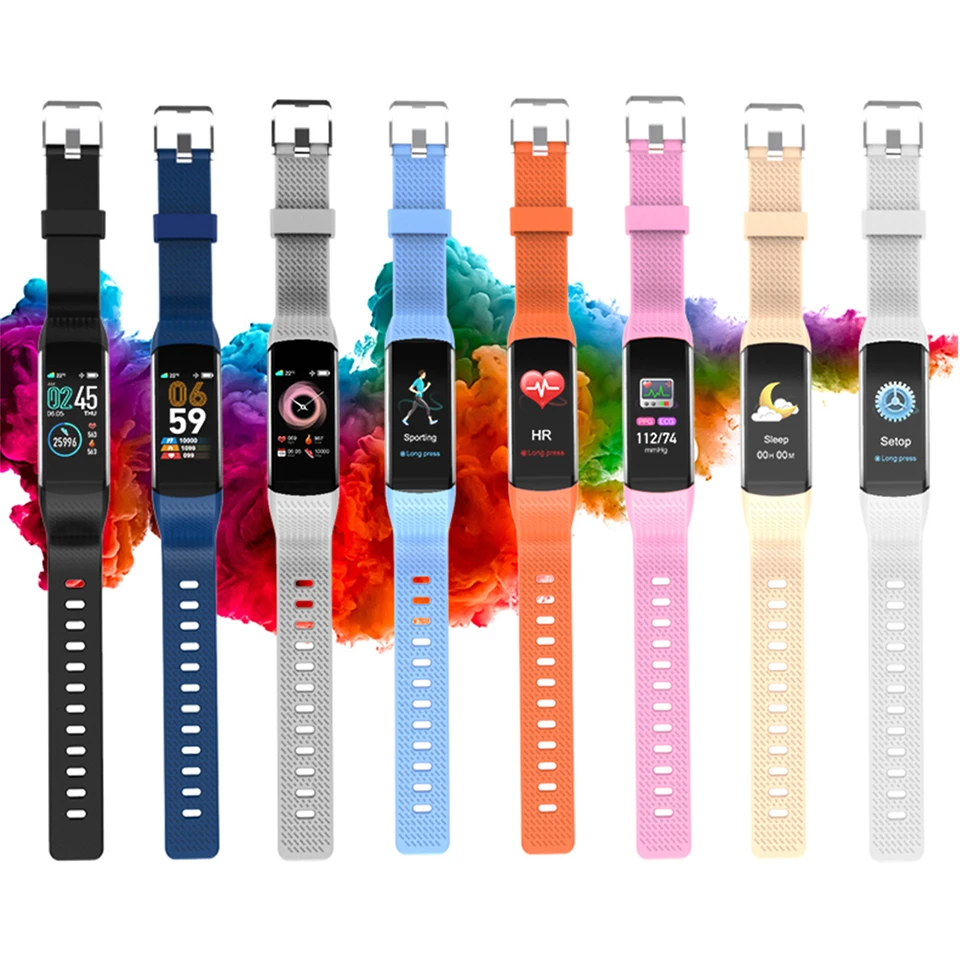 Смарт-часы электрокардиограмма пульсометр Монитор артериального давления браслет ЭКГ Водонепроницаемый Фитнес-трекер спортивный браслет