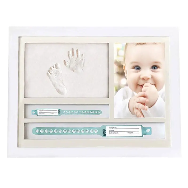 Фоторамка для новорожденных ручной и ножной печати с грязевой печатью для детей возрастом от 1 года, подарки для младенцев, памятные декоративные рамы для стола