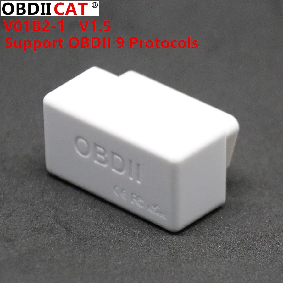 Картонная коробка OBDIICAT 50 шт./лот Новый V01B2 1 V1.5 Bluetooth PIC18F25K80 чип OBD2 OBDII считыватель