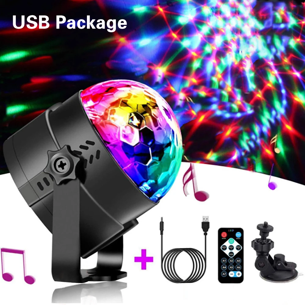 

LED Party Effect Crystal Magic Ball Light RGB Stage Lighting 3W Lamp Bulb Party Disco Club DJ Light Show US/EU/AU/UK/USB Plug