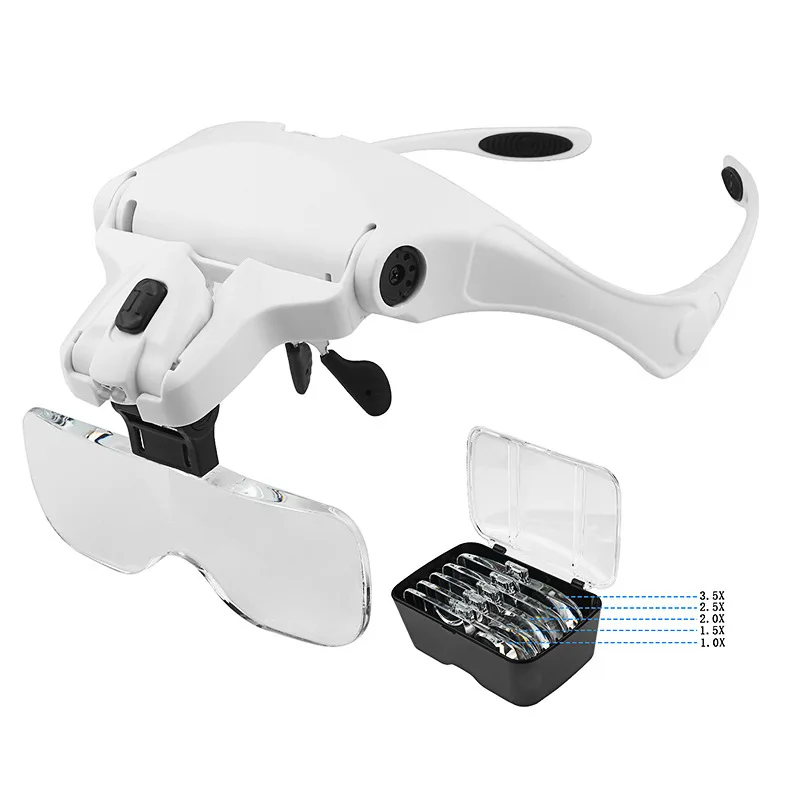 

Eyelash Extension 1.0X 1.5X 2.0X 2.5X 3.5X Adjustable 5 Lens LED Light Lamp Magnifying Glasses For False Lashes/Tatto Salon