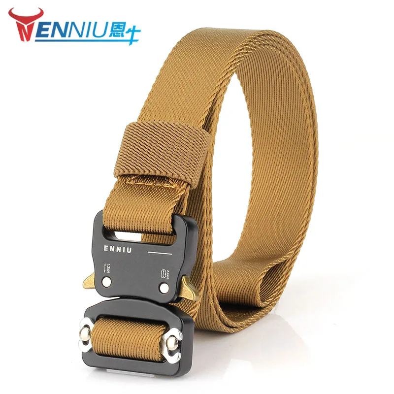 

Enniu 2.5 Cm Korean-style Cobra Tactical Belt Outdoor Military Training Nylon Canvas Leather Belt Students Belt Fashion