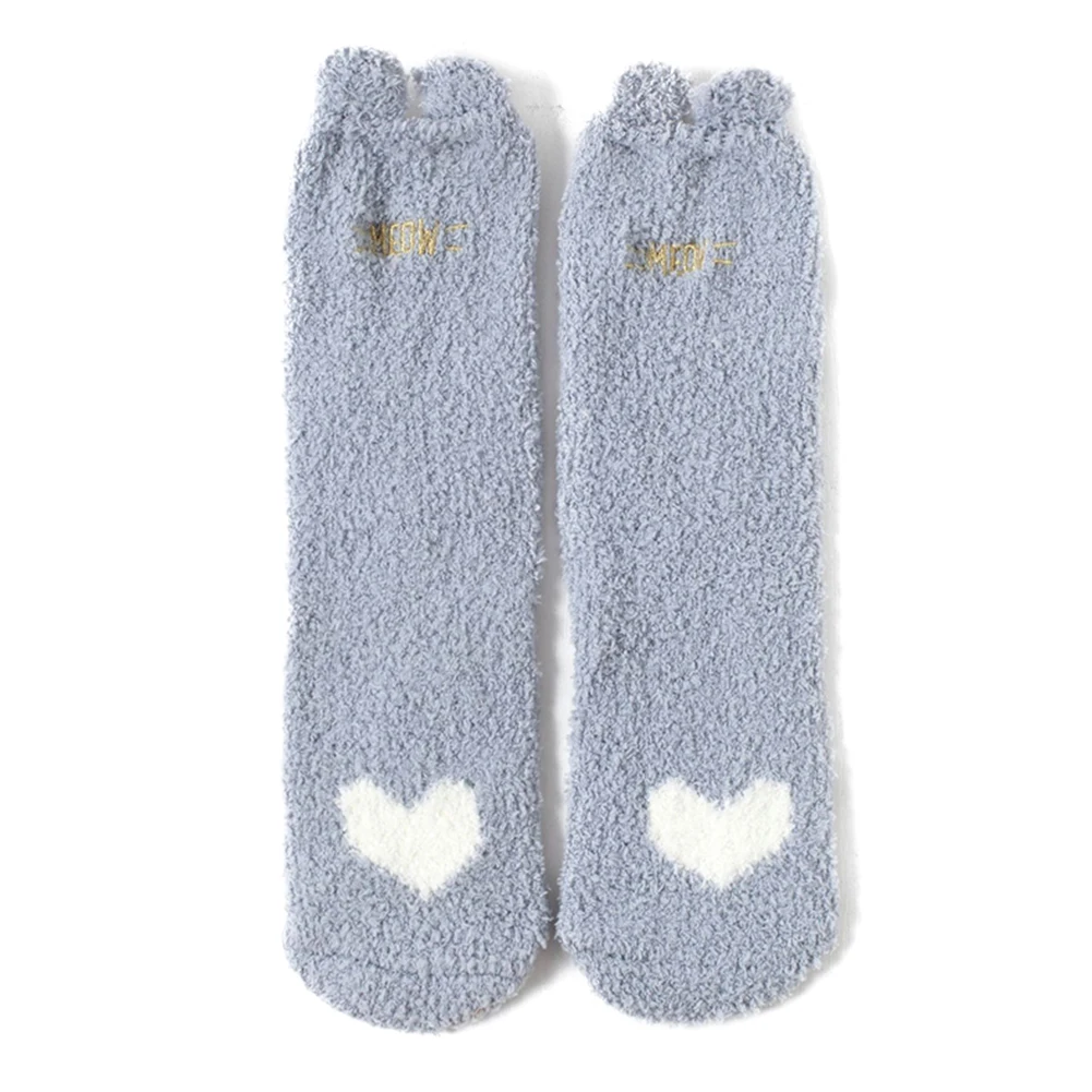 gray-5 pairs Женские и мужские зимние толстые носки забавная новинка Повседневные теплые носки для сна милые носки с когтями для девочек домашние аксессуары подарок - Цвет: gray-5 pairs