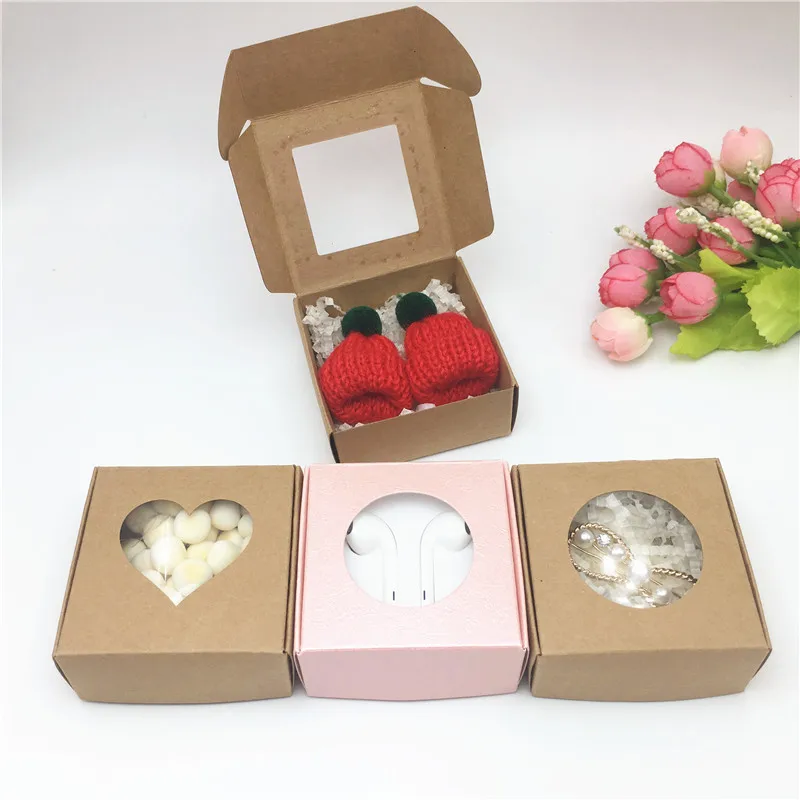 

50pcs 6.5x6.5x3cm with PVC window square box color lovely jewelry/candy/biscuit/cake packing box free shipping