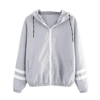 

Female Jackets Autumn Winter Thin Section Zipper Hooded Drawstring Long Sleeve Coat Jacket Girls Clothes For Women!:
