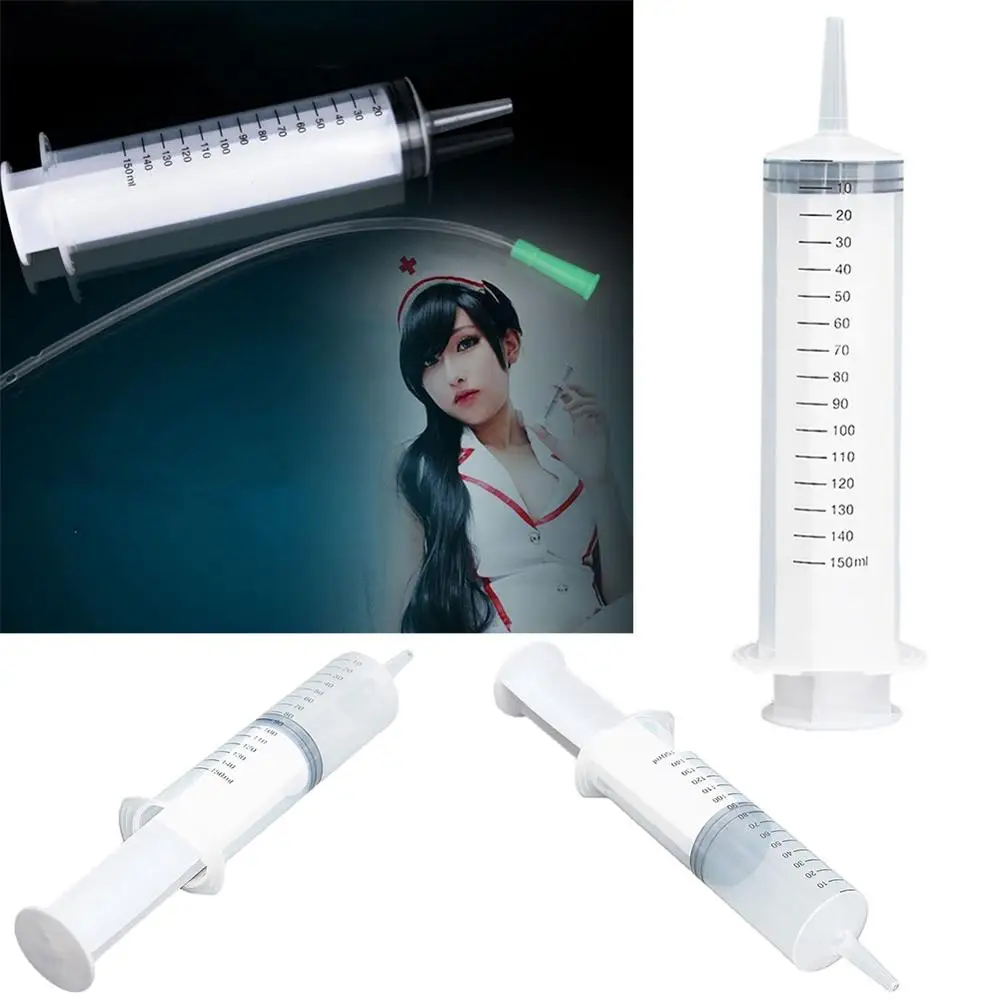 

150ml Reusable Big Large Hydroponics Plastic Pets Nutrient Sterile Health Measuring Syringe Tools Cat Feeding Accessories
