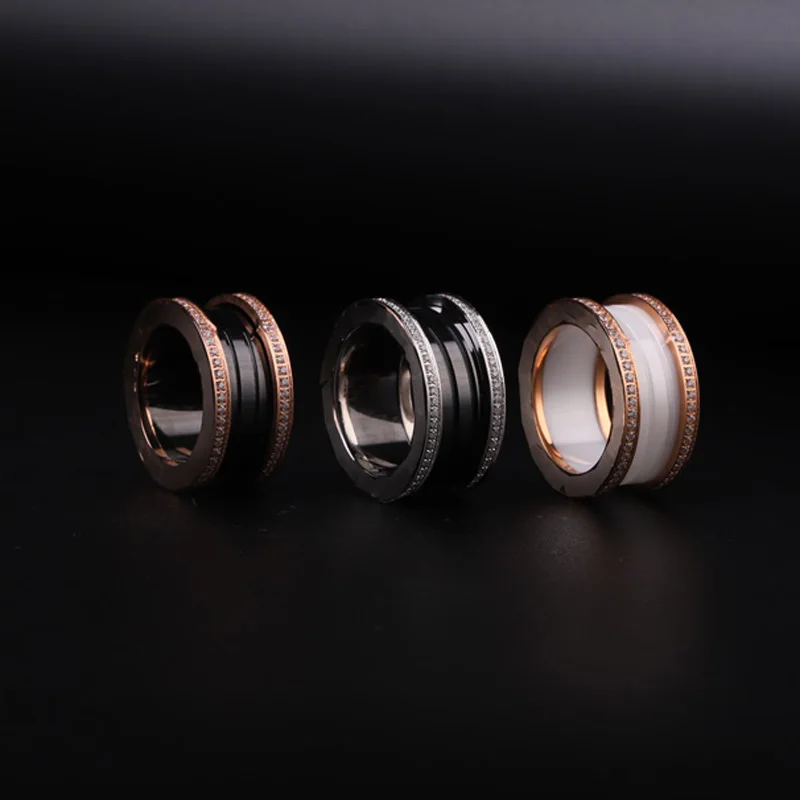 

Bulgarian Fashion Punk Style Ceramic Ring Ring, Fit Men's Ring Women's Ring Black Ring Rose Gold Ring With Logo Jewelry Gift.