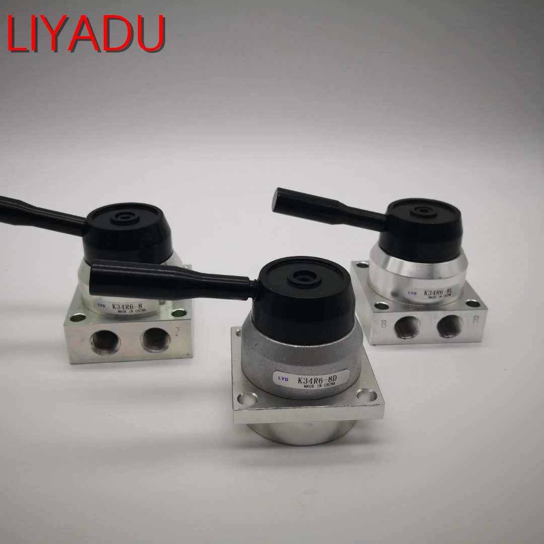

K34R6-8 K34R6-8D K34R6-8L RC1/4 BSP 4 way 3 position Pneumatic air hand control valve accessories next to the bottom of the gas
